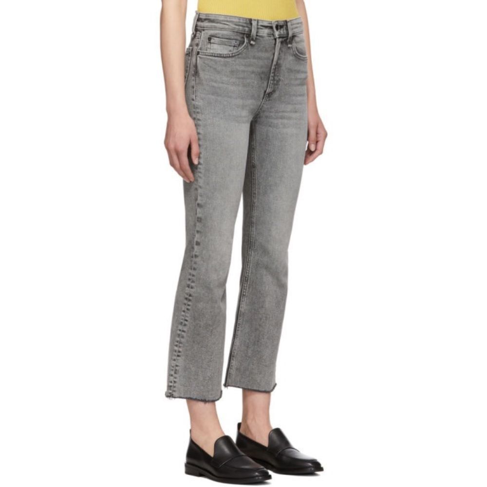Rag & Bone Nina High Rise Ankle Flare Broderick Gray Wash Sz 27